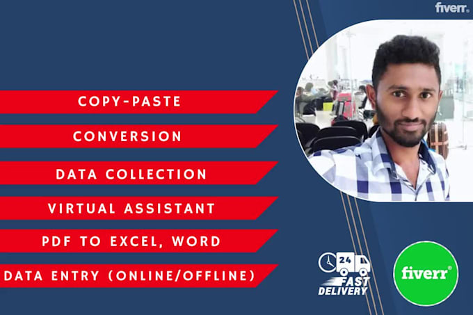 Do perfect data entry, copy paste, excel work by Ozon947 | Fiverr