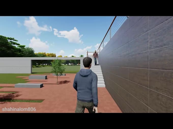 design landscape, garden, backyard, pool, and patio with 3d render