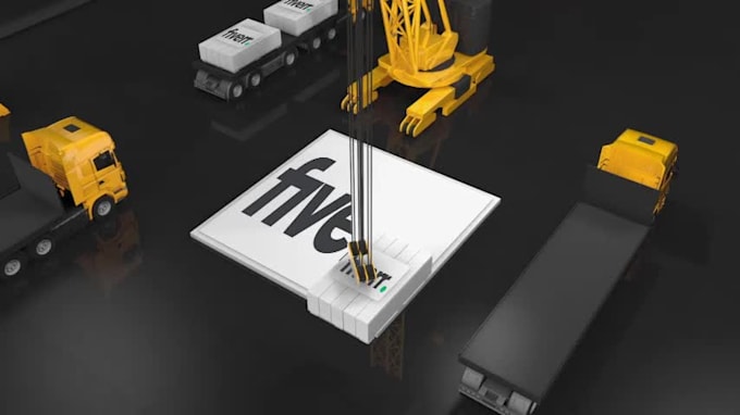 3d build architect logo intro animation