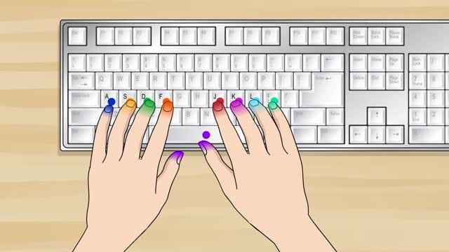 Быстро нажимать на клавиши. Расстановка пальцев на клавиатуре для быстрого печатания. Постановка пальцев на клавиатуре компьютера. Слепой метод печати. Как научиться быстро печатать.