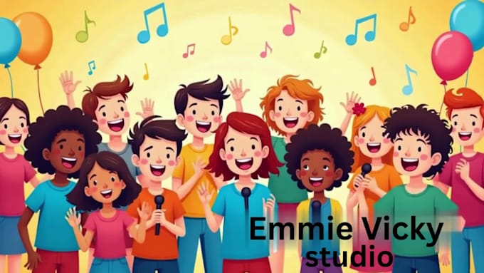 create  engaging songs for kids with a childlike voice