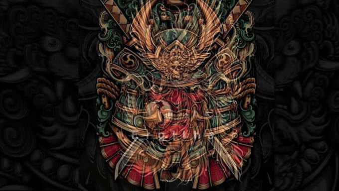 Review I will do vector art with japanese  style for t shirt, jaket,  etc