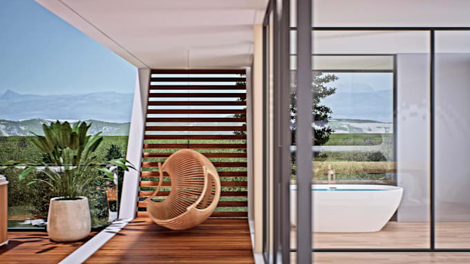 make exterior and interior archviz 3d rendering, walkthrough