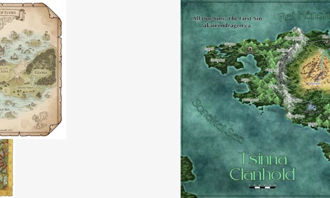 create custom fantasy map, dnd map, rpg map, world map, cartography illustration