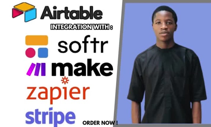 setup airtable integrate webflow with zapier, softr, hubspot,make com and stripe