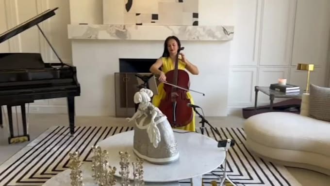 recording a cello sound, your music, can be with video
