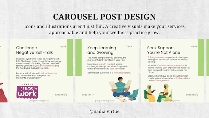 design psychology and mental health posts in canva templates