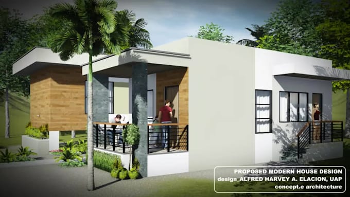 create a functional modern house design in 2d and 3d layout