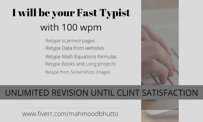 do extra fast typing job and rewrite documents, your pro typist