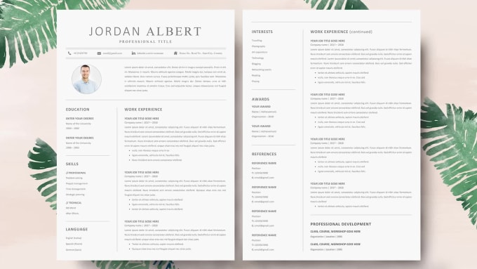Hire a freelancer to design your resume template and CV in ms word document