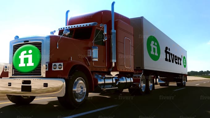 make semi truck logo reveal intro