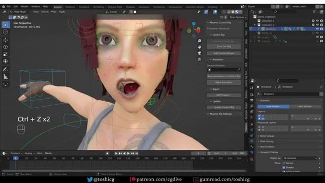 Link Rig Animation Rig3d para videojuegos, enlace en vivo ue5, rig para mixamo, rokoko ...