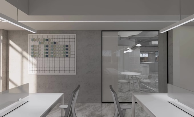 design modern office interiors with 3d realistic renders