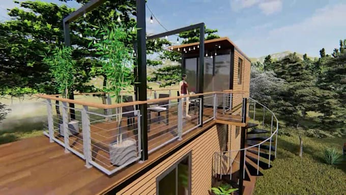 design and render your house, cabin ,cabana ,tiny house