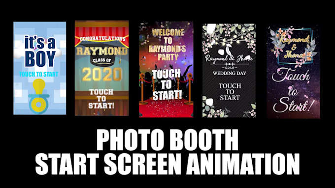 design photobooth start screen attract screen animation