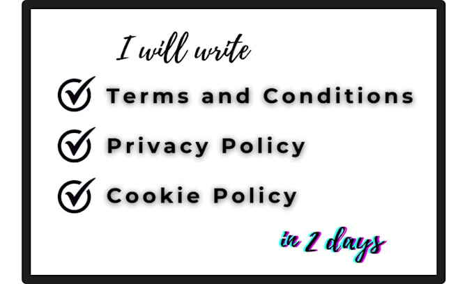 write your website terms and conditions, privacy policy in 48 hours