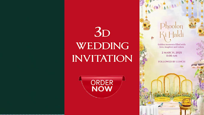 create 3d wedding invitation video
