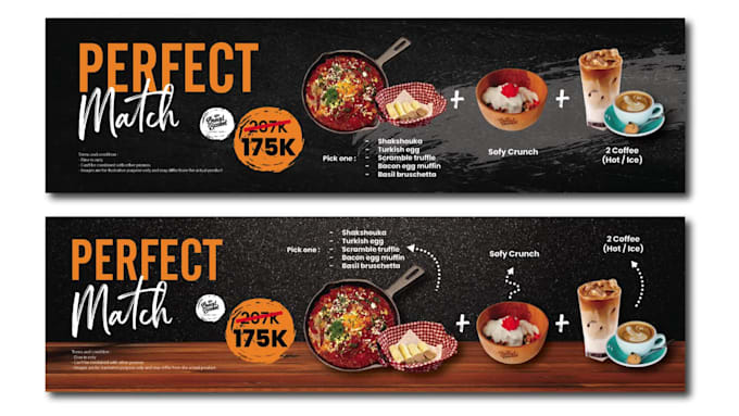 design a professional cafe and restaurant banner