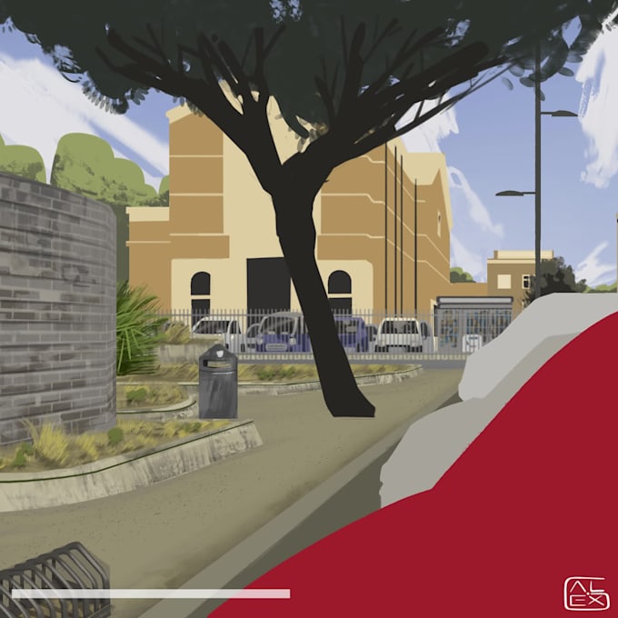 make 2d background, landscape illustration and concept art