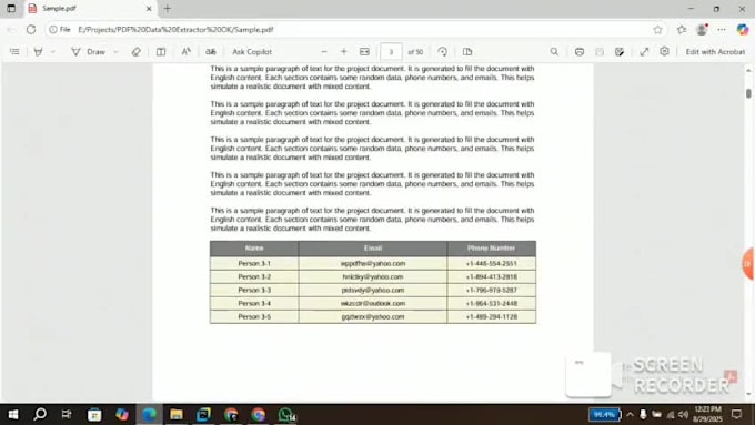 develop a PDF data extractor