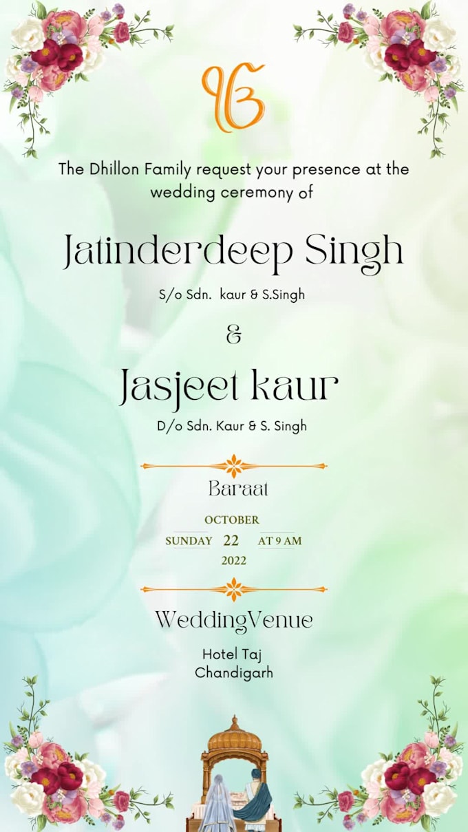 create a traditional indian and western wedding invitation video