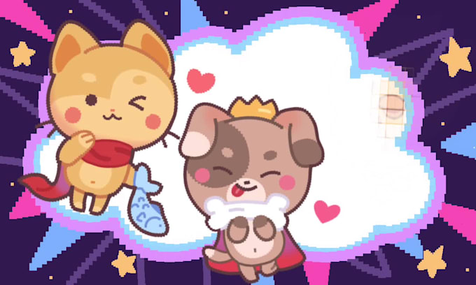 draw silly cute pixel art for any purposes