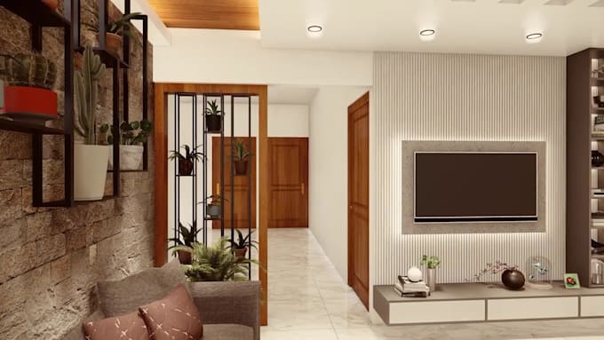 do interior design with realistic render for your space