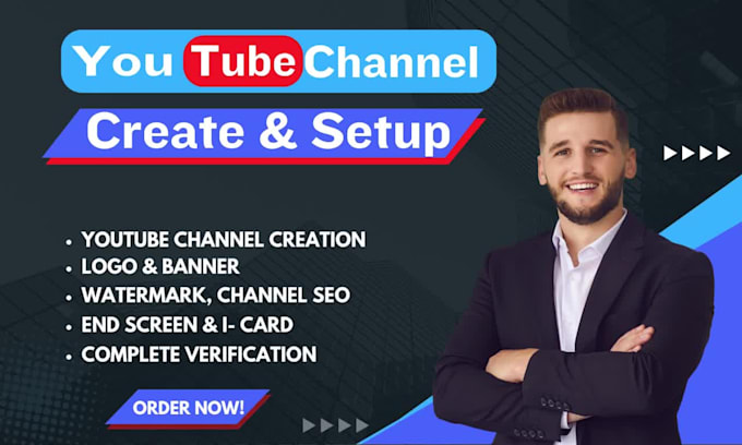create and setup a professional youtube channel with logo and banner