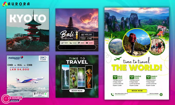 design stunning attractive travel and tourism poster , flyer