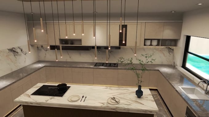 create 3d interior design with realistic renderings