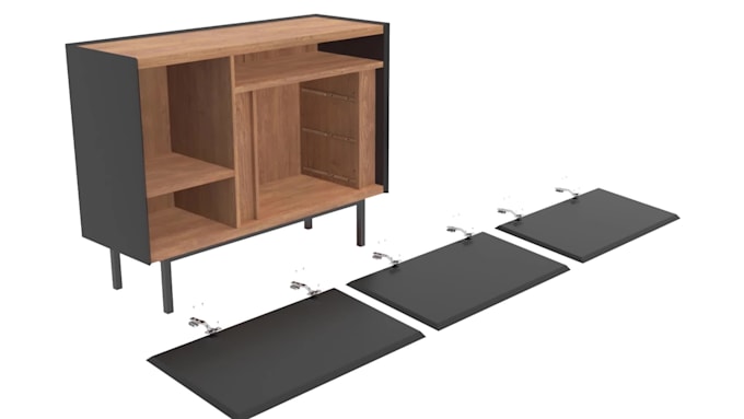 create realistic video 3d furniture assembly instruction