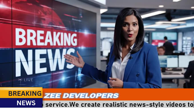 create urgent breaking news videos for social media with news anchor