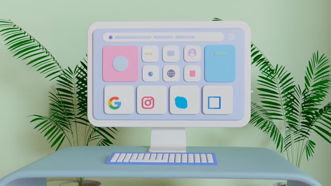 create low poly 3d illustration for your ui, apps, web