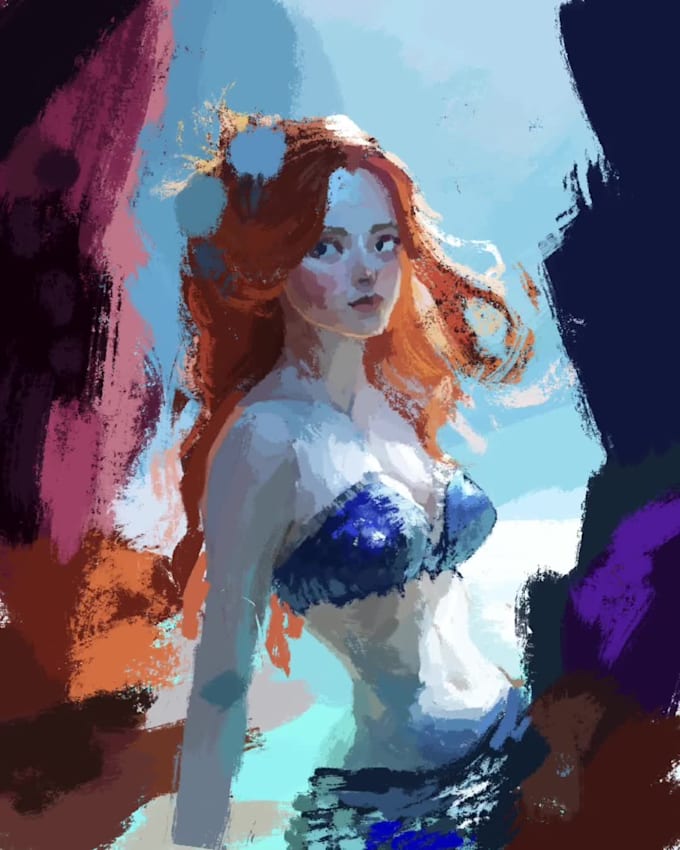 create detailed painterly digital illustrations