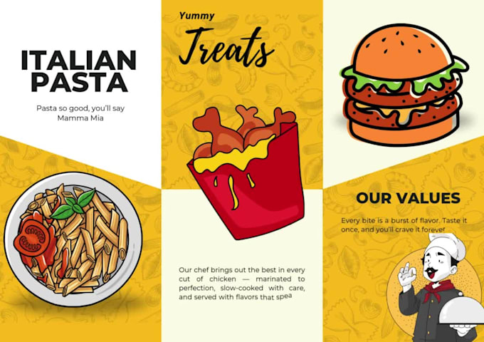 design a professional restaurant menu card
