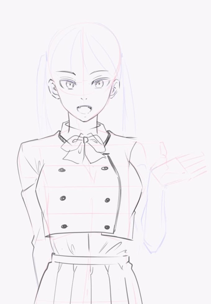 sketch with anime manga style