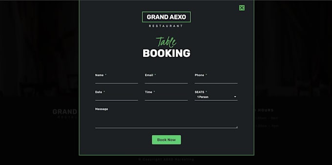 create your restaurant website