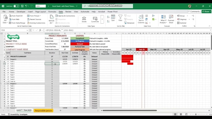 create dynamic gantt chart in microsoft excel