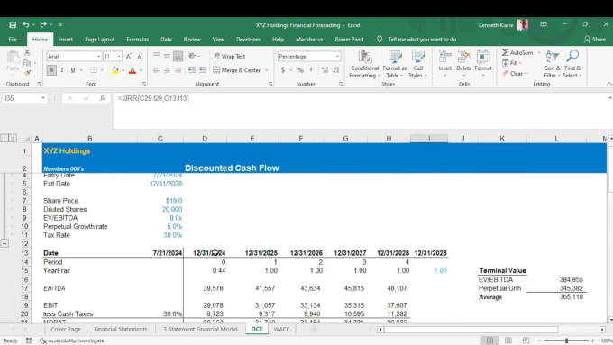 Build a dynamic 3 statement financial model in excel by Kiarie39 | Fiverr