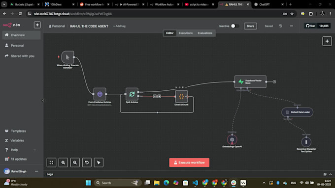 make automation workflows using n8n