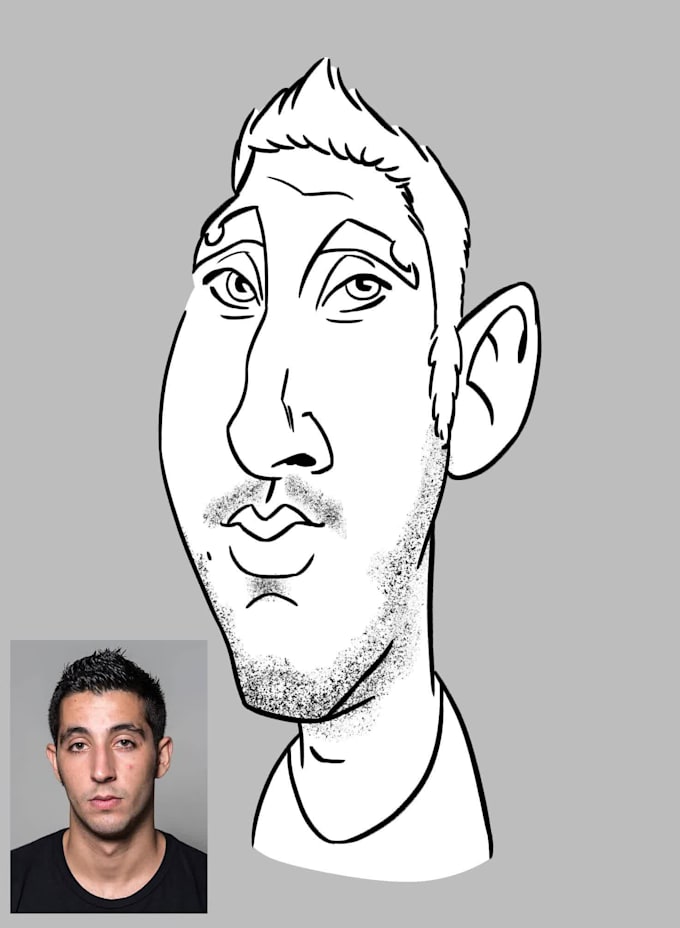 caricatures, like fair, black and white or color