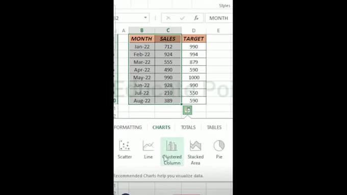 provide data charts and graphs in excel for the given data