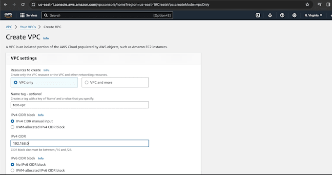 configure amazon web service vpc
