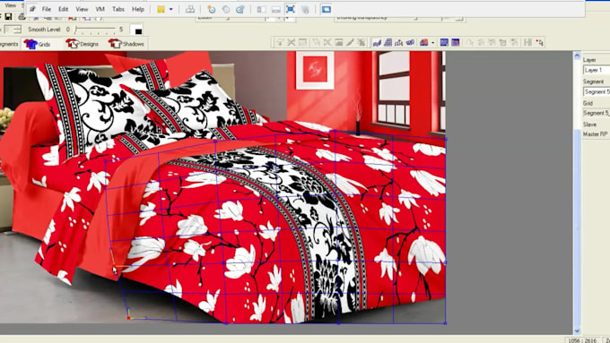 drape the design to bed or any object like bed sheet, table cover sofa cover