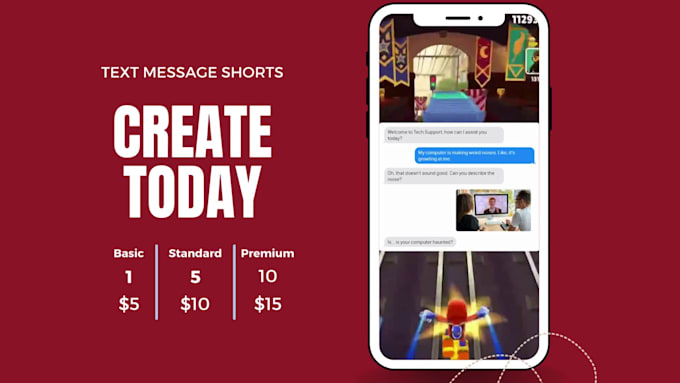 create 10 viral text messages short videos