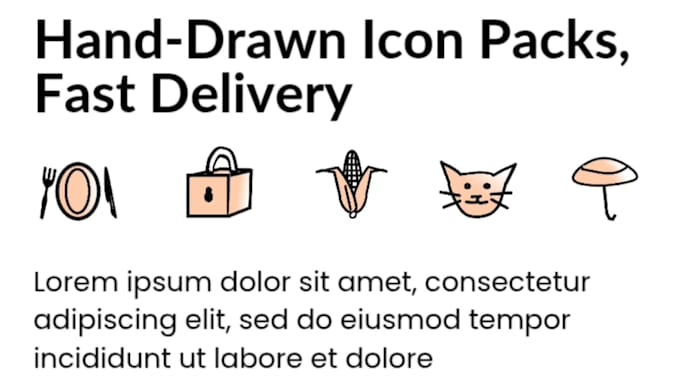 handdraw unique website icons in 24 hours