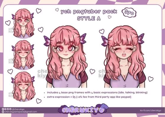 Draw custom pngtuber for streams in my anime style by Cherusartspace ...