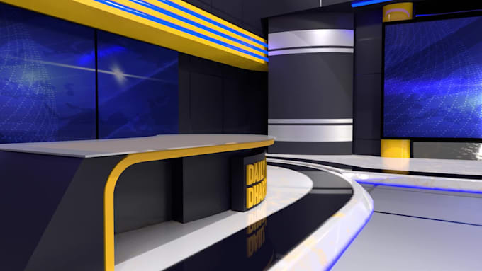 3d virtual studio, 3d floor plan, green screen TV production