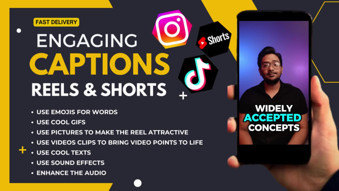 Edit Instagram Reels Youtube Shorts And Tiktoks With Engaging Captions By Hussain Pixel Fiverr