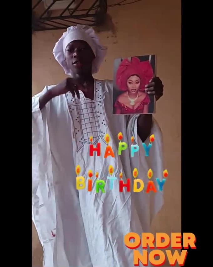 Record funny happy birthday video from africa in romantic with dance in